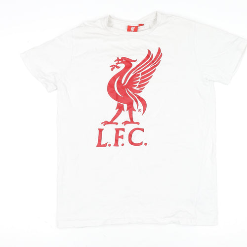 Liverpool FC Boys White T-Shirt 13-14 Years Short Sleeve Casual Top