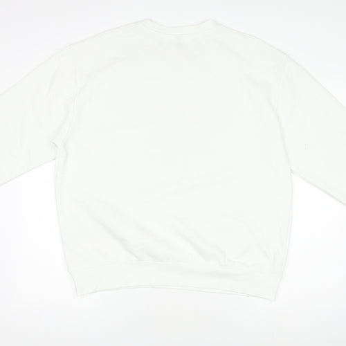 H&M Divided Women White Pontiac Car Graphic Pullover Jumper Size 12