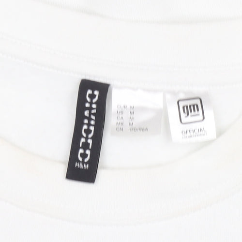 H&M Divided Women White Pontiac Car Graphic Pullover Jumper Size 12