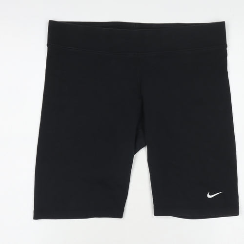 Nike Women's Black Biker Activewear Shorts Size L Stretch Gym Shorts