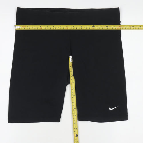 Nike Women's Black Biker Activewear Shorts Size L Stretch Gym Shorts