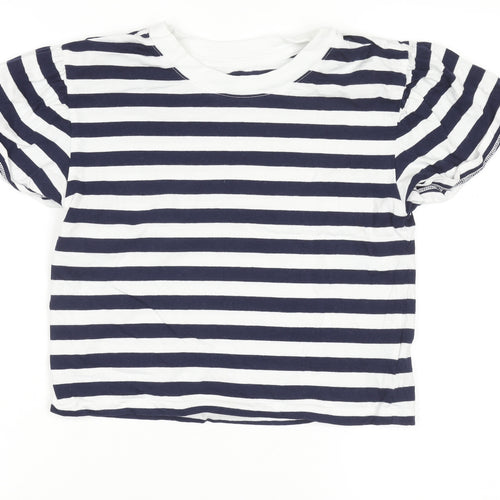 GAP Kids Blue White Striped Organic Cotton T-Shirt Size 8