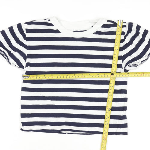 GAP Kids Blue White Striped Organic Cotton T-Shirt Size 8