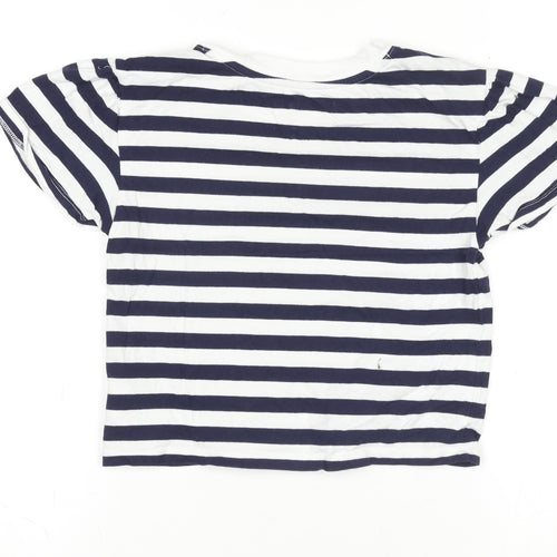 GAP Kids Blue White Striped Organic Cotton T-Shirt Size 8