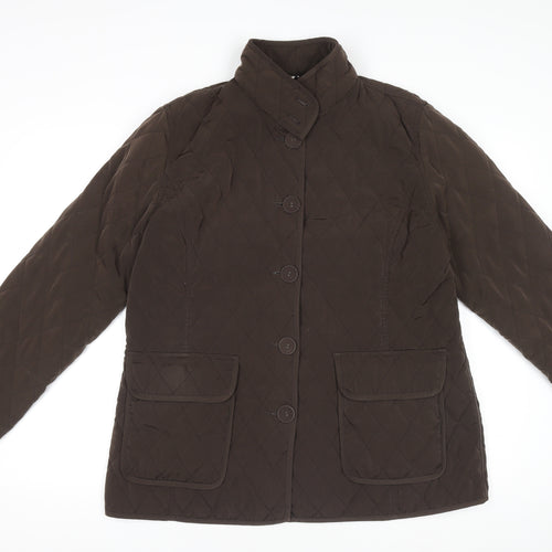 Alex & Co Womens Brown Quilted Mid-Length Jacket UK 16