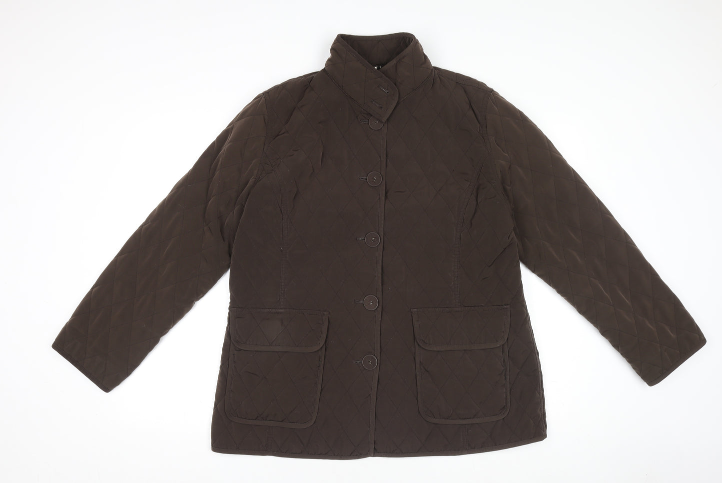 Alex & Co Womens Brown Quilted Mid-Length Jacket UK 16