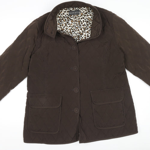 Alex & Co Womens Brown Quilted Mid-Length Jacket UK 16