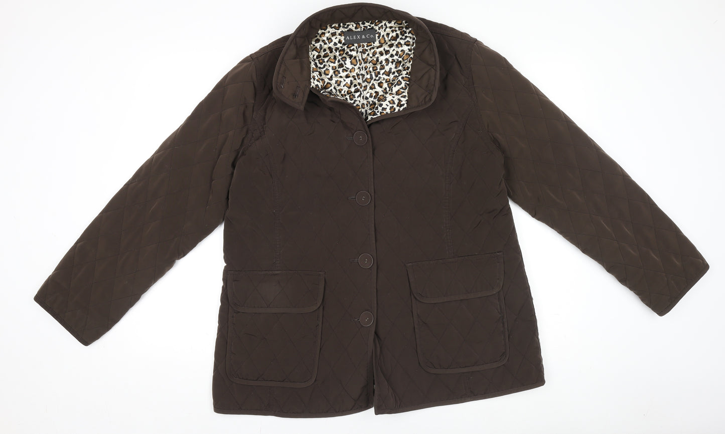 Alex & Co Womens Brown Quilted Mid-Length Jacket UK 16