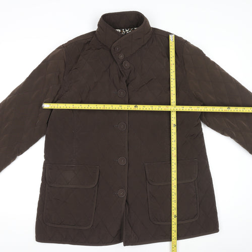 Alex & Co Womens Brown Quilted Mid-Length Jacket UK 16