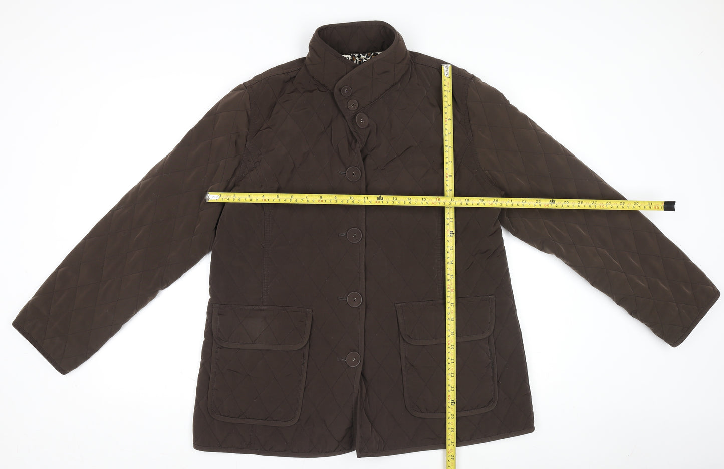 Alex & Co Womens Brown Quilted Mid-Length Jacket UK 16