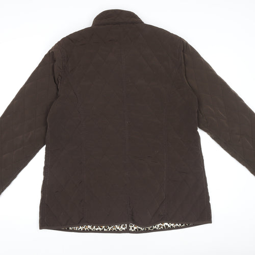 Alex & Co Womens Brown Quilted Mid-Length Jacket UK 16