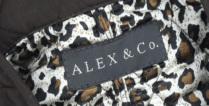 Alex & Co Womens Brown Quilted Mid-Length Jacket UK 16