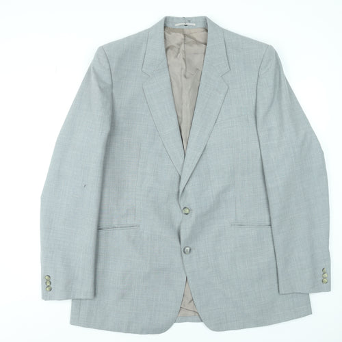 Varteks International Men's Grey Wool Blend Two-Button Blazer 42 Regular