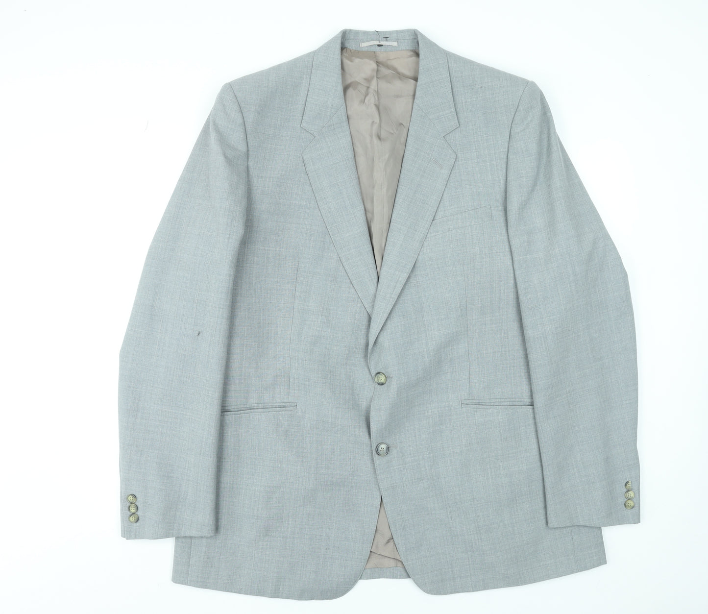 Varteks International Men's Grey Wool Blend Two-Button Blazer 42 Regular