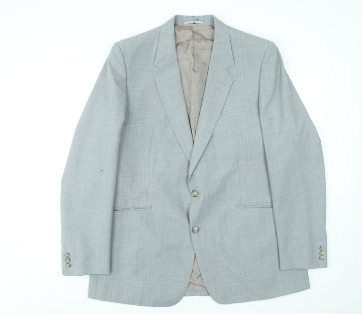 Varteks International Men's Grey Wool Blend Two-Button Blazer 42 Regular