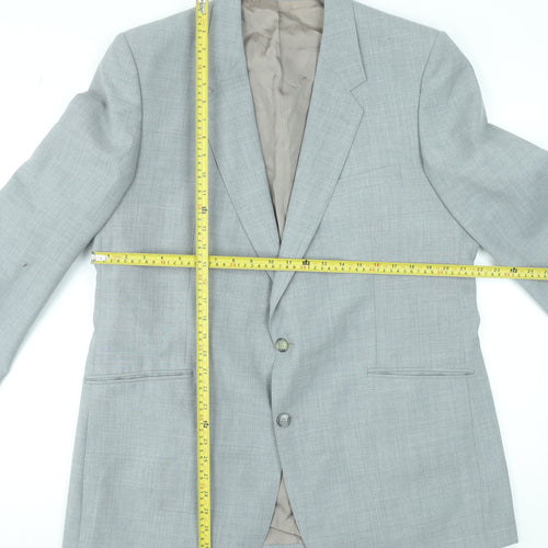 Varteks International Men's Grey Wool Blend Two-Button Blazer 42 Regular
