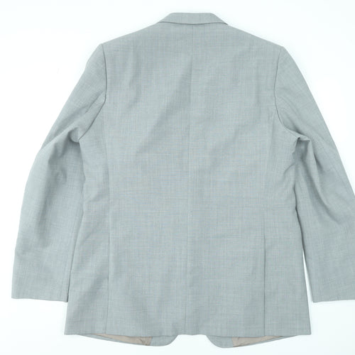 Varteks International Men's Grey Wool Blend Two-Button Blazer 42 Regular
