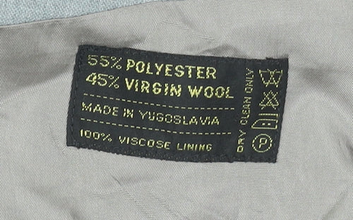 Varteks International Men's Grey Wool Blend Two-Button Blazer 42 Regular