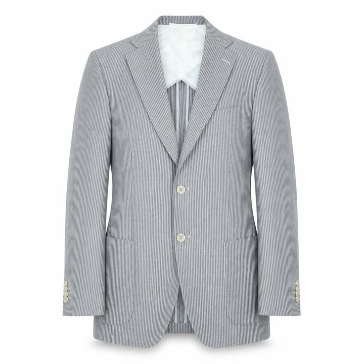 Tommy Hilfiger Men's Grey Striped Wool Blazer Jacket 48 Regular
