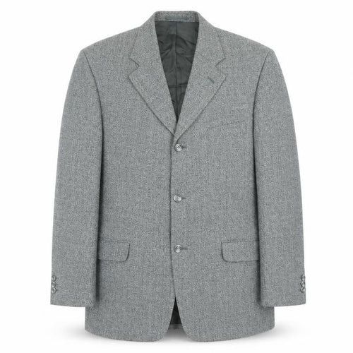 Executex Men's Grey Wool Herringbone 42R Classic Blazer Jacket