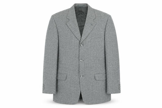 Executex Men's Grey Wool Herringbone 42R Classic Blazer Jacket