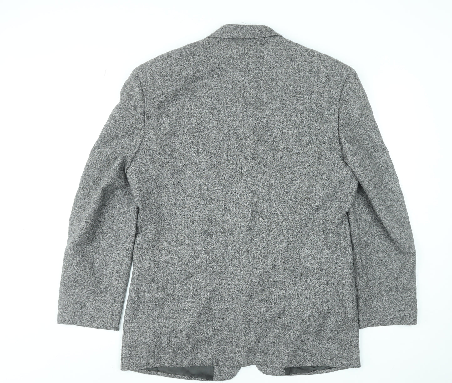 Executex Men's Grey Wool Herringbone 42R Classic Blazer Jacket