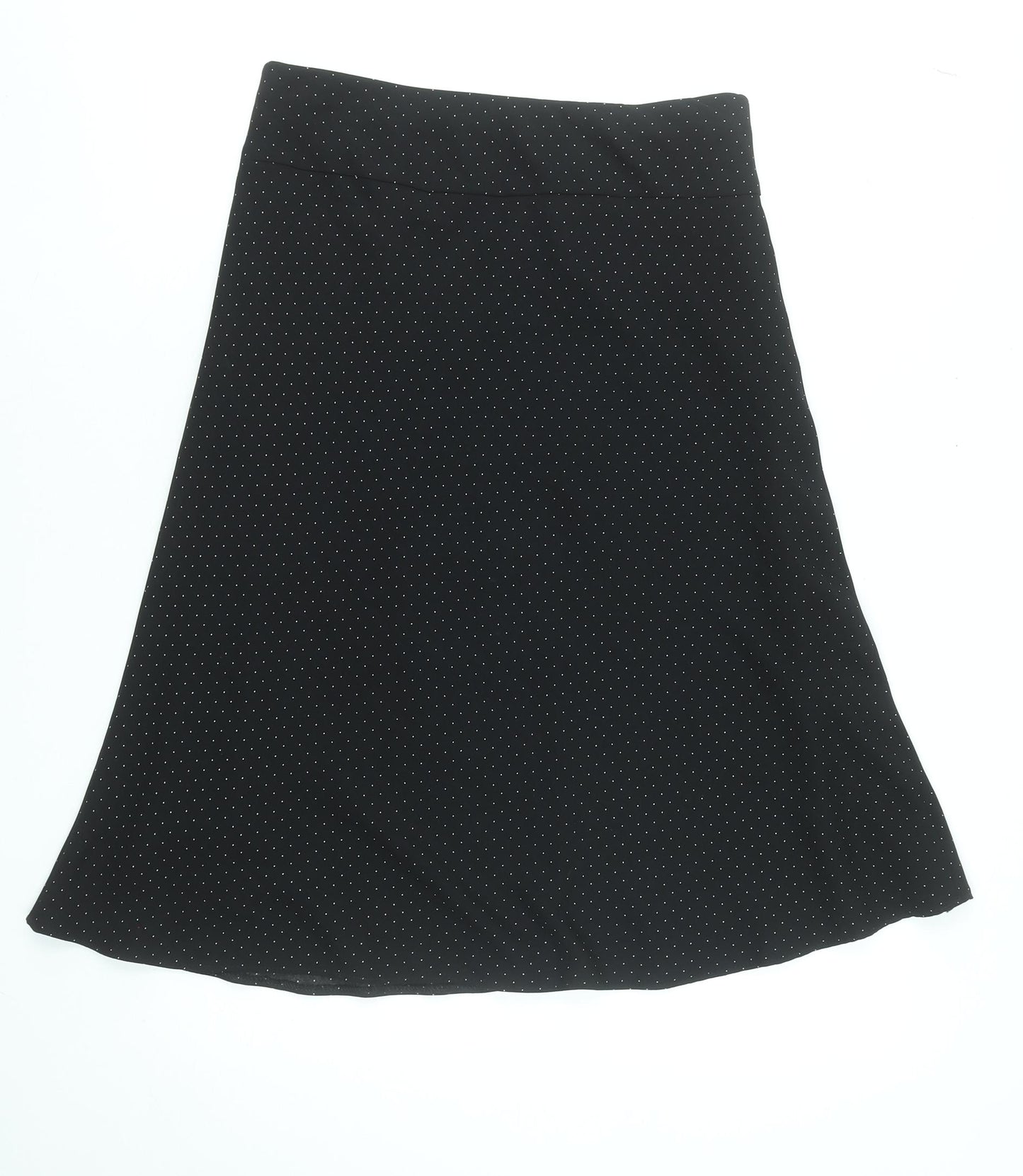 Marks and Spencer Women Black Polka Dot A-Line Knee Length Skirt UK 10