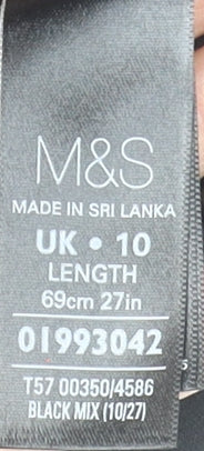 Marks and Spencer Women Black Polka Dot A-Line Knee Length Skirt UK 10