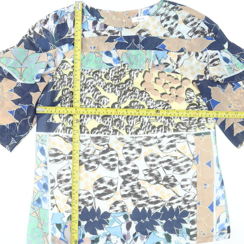 Reiss Women's Multicoloured Floral Ruffle Blouse UK 10