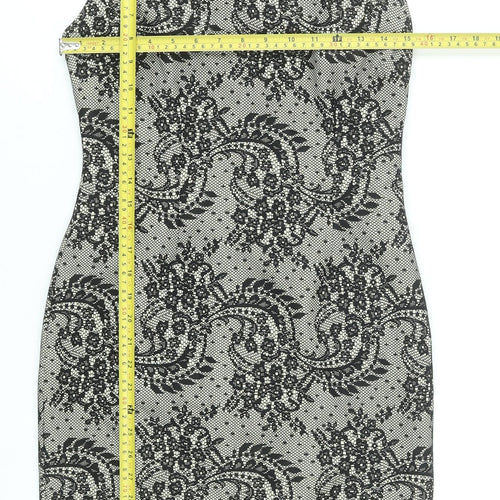 Precis Women’s Black Floral Sheath Dress Size 8 Sleeveless Knee Length Elegant