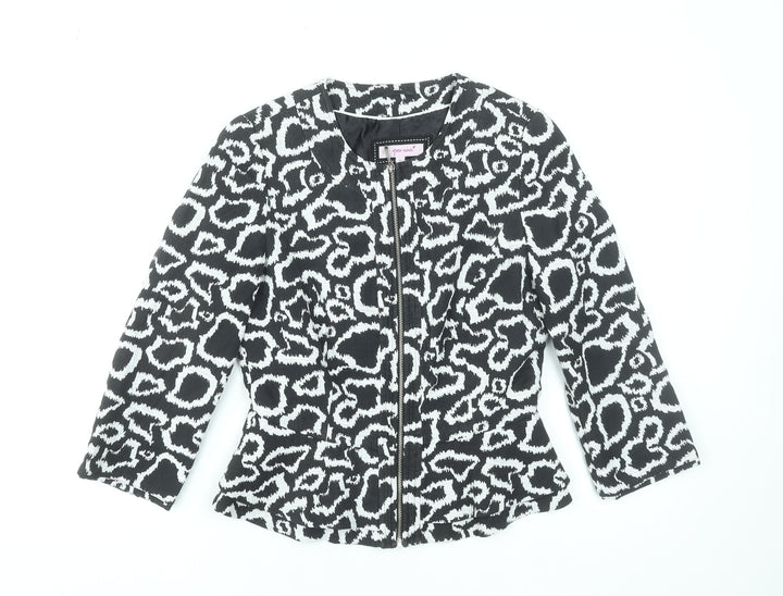 Marks and Spencer Per Una Black Animal Print Jacket Size 10 Women