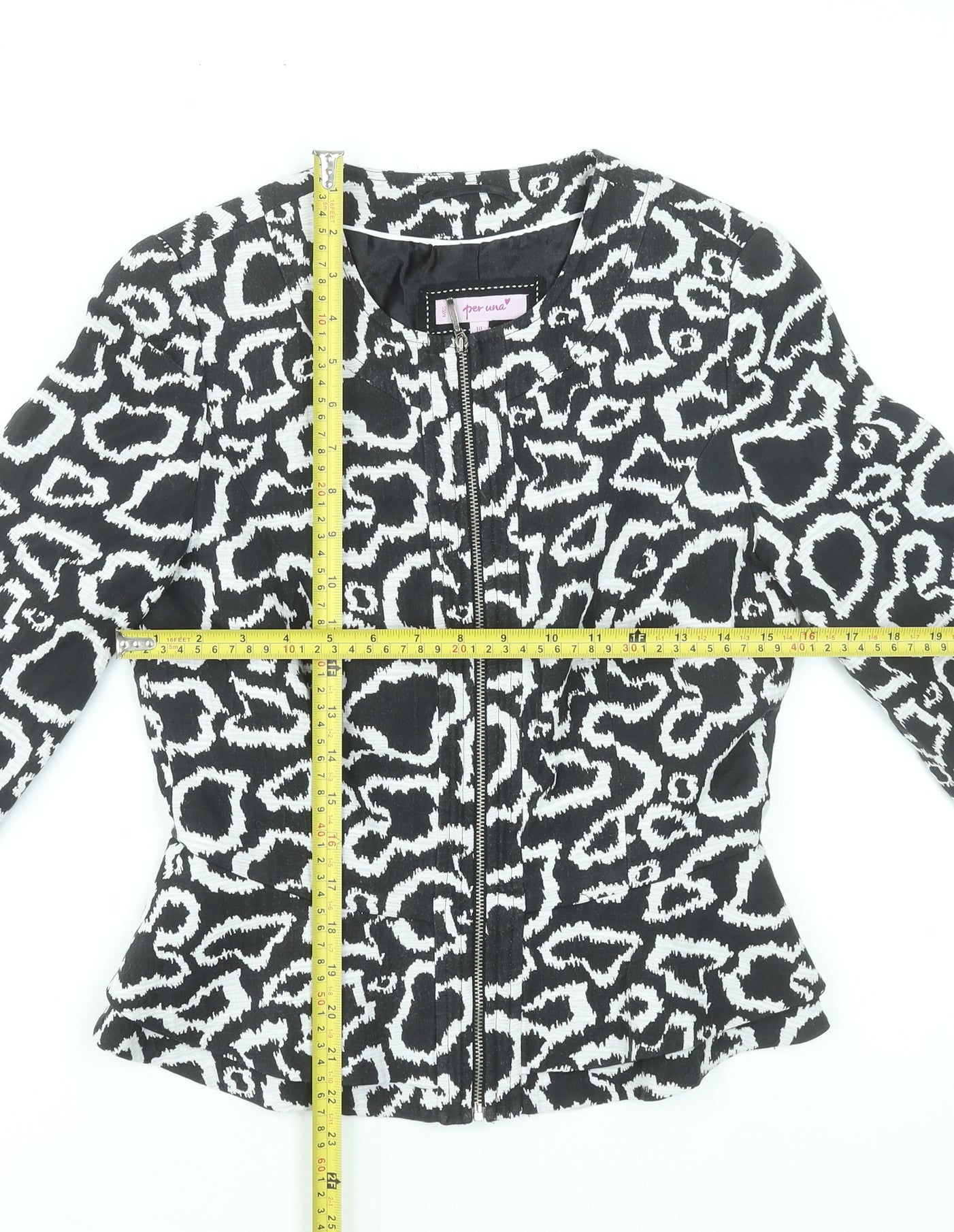 Marks and Spencer Per Una Black Animal Print Jacket Size 10 Women