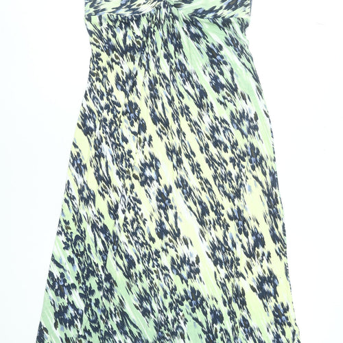Marks and Spencer Per Una Women's Multicoloured V-Neck Sleeveless Fit & Flare Midi Dress Size 12