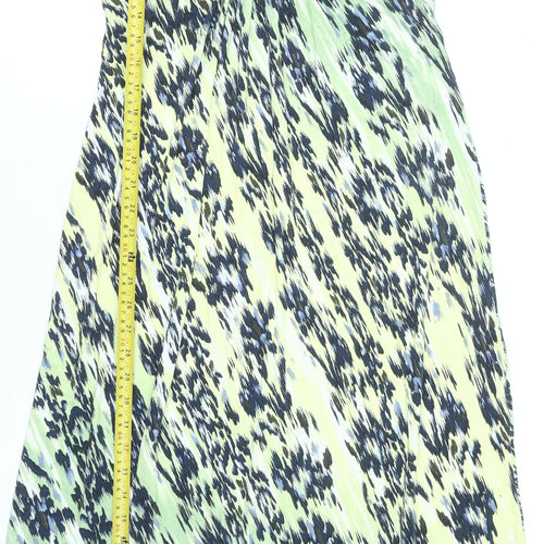 Marks and Spencer Per Una Women's Multicoloured V-Neck Sleeveless Fit & Flare Midi Dress Size 12