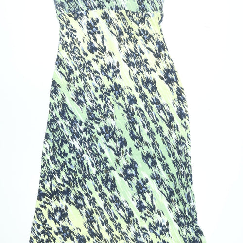 Marks and Spencer Per Una Women's Multicoloured V-Neck Sleeveless Fit & Flare Midi Dress Size 12