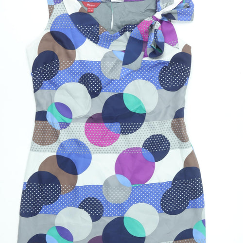 Monsoon Women’s Multicoloured Polka Dot Sheath Dress Size 14