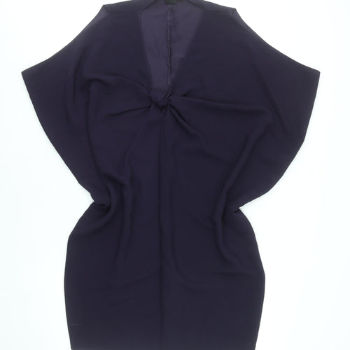 ASOS Women Purple Size 12 Sheath Knee Length Ruched Dress
