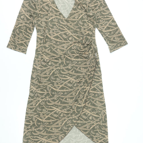 Laura Ashley Women’s Green Paisley Wrap Midi Dress Size 12