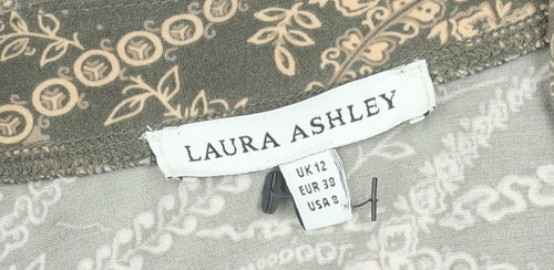 Laura Ashley Women’s Green Paisley Wrap Midi Dress Size 12