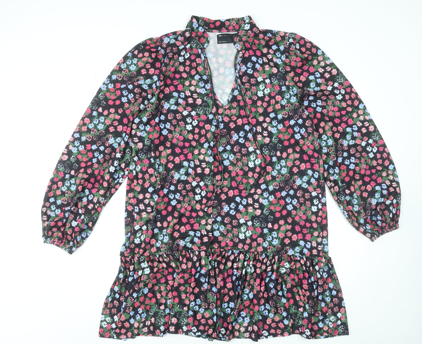 ASOS DESIGN Women’s Multicoloured Floral Smock Dress Size 14 Tall