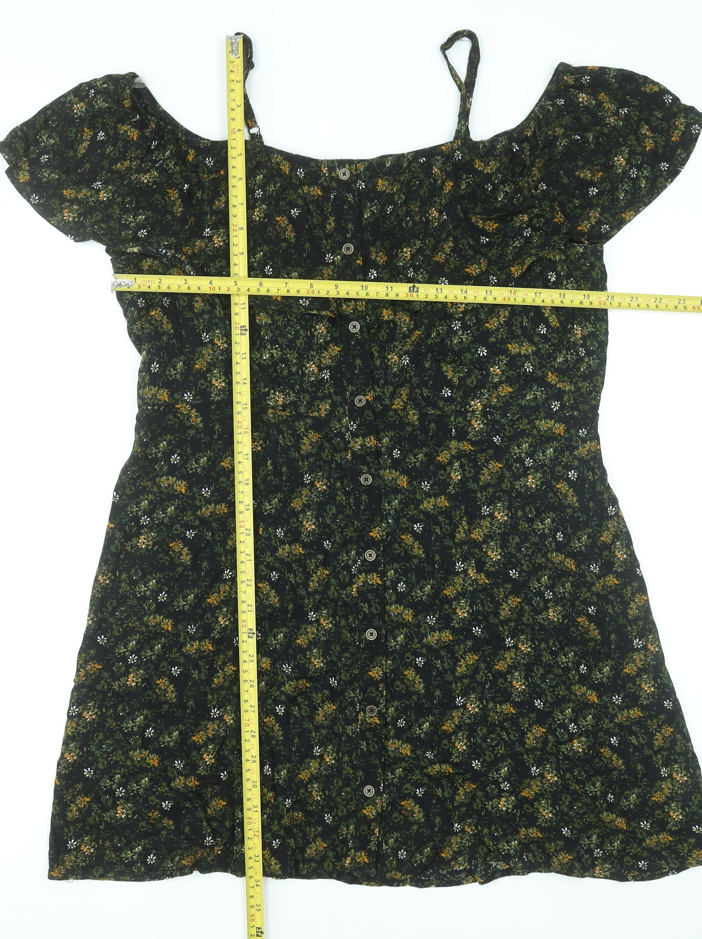 Mossimo Supply Co. Women’s Black Floral Off Shoulder A-Line Dress 2XL