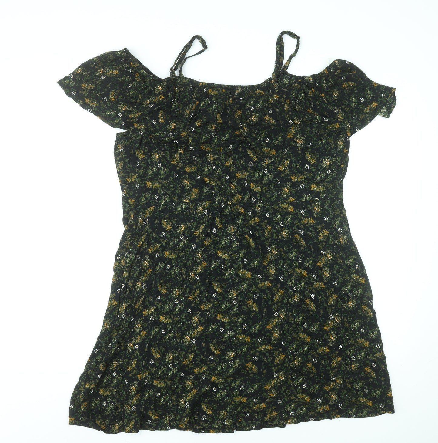 Mossimo Supply Co. Women’s Black Floral Off Shoulder A-Line Dress 2XL