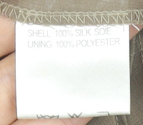 Nougat London Women Beige Silk Flare Midi Skirt Size 8