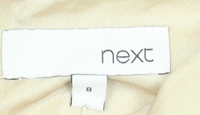 Next Women Beige Strapless A-Line Pleated Knee Length Dress Size 8