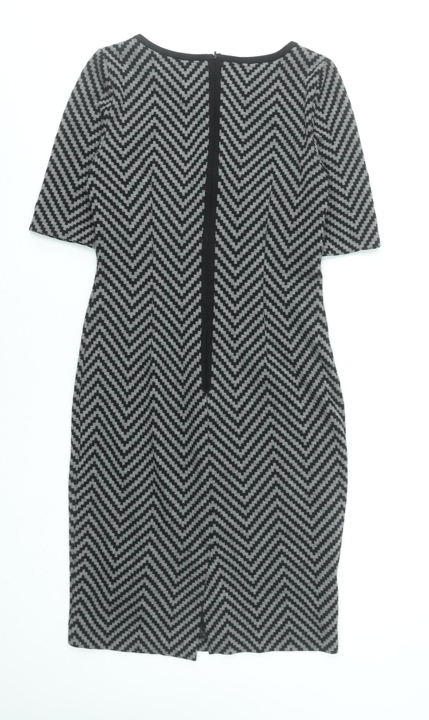 Marks and Spencer Women’s Grey Chevron Sheath Dress Size 10