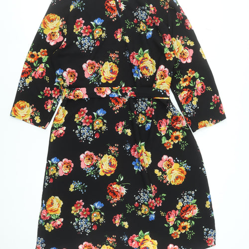 New Look Women's Multicoloured Floral Shift Dress Size 14 Knee Length
