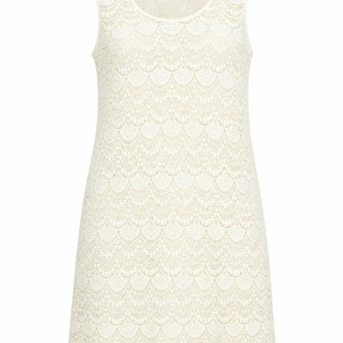 Accessorize Women’s Ivory Crochet Shift Dress Size M Sleeveless Summer Style