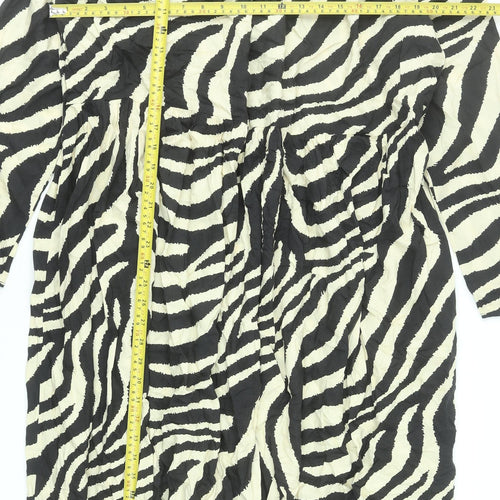 H&M Women’s Black Zebra Print A-Line Midi Dress Size XL