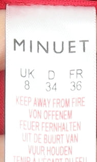 Minuet Women Red Size 8 Sheath Knee Length V-Neck Dress