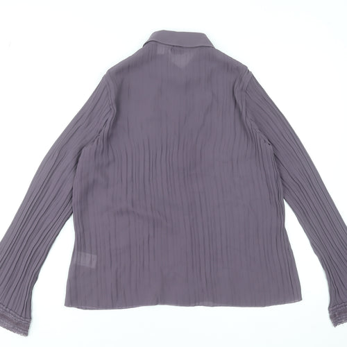 Next Women’s Purple Pleated Tunic Blouse UK 10 Long Sleeve Classic